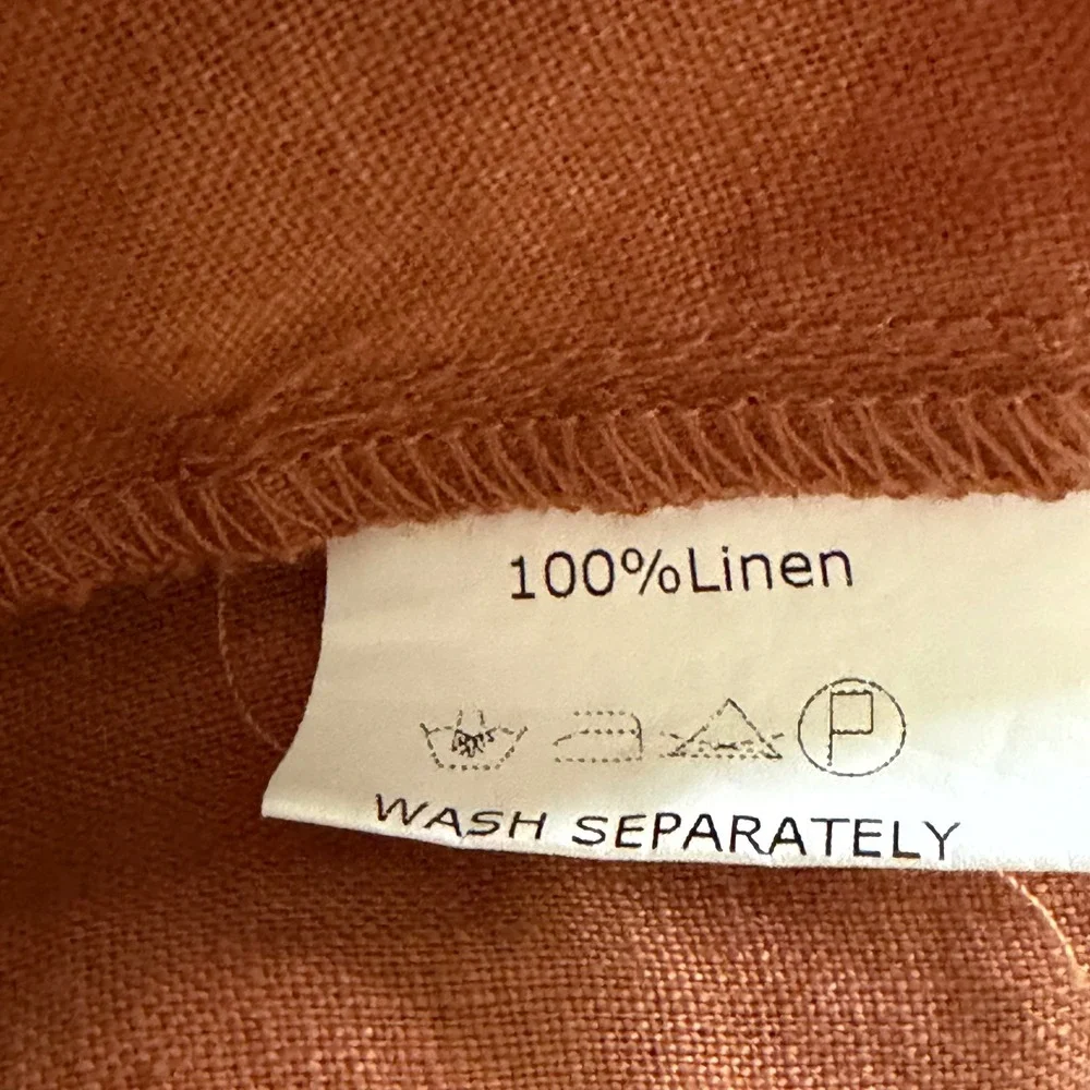 Buykud 100% Linen Brown Harem Style Pull On Pants W/ Drawstring & Pockets XL NEW - Picture 6 of 6